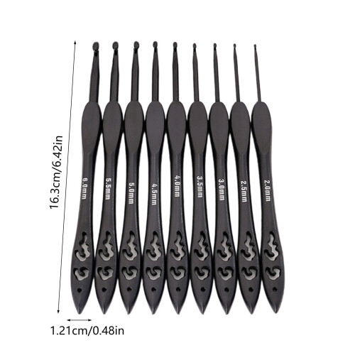9 τεμάχια Σετ βελόνων πλεξίματος 2.0mm-6.0mm Εργονομικό βελονάκι πλεξίματος 2