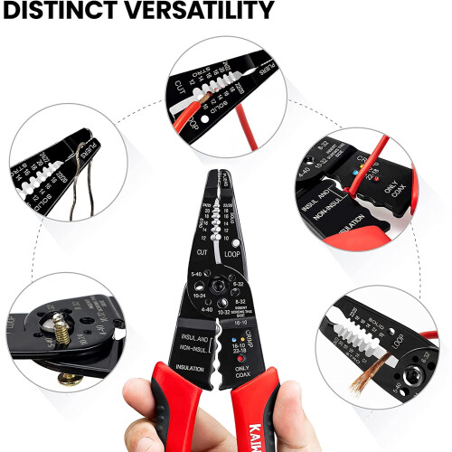 Wire Stripper 10-22 AWG Wire Splicer Cable Stripper Multipurpose Wire Stripping Tool Electrical Wire Pliers with Screw Cutter 1