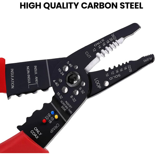 Wire Stripper 10-22 AWG Wire Splicer Cable Stripper Multipurpose Wire Stripping Tool Electrical Wire Pliers with Screw Cutter 2
