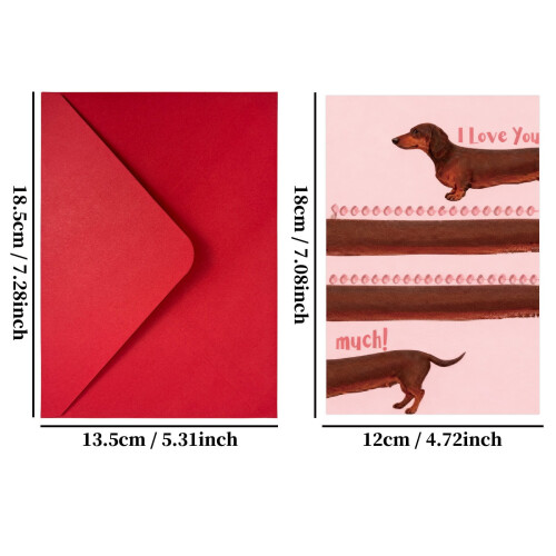 Valentine's Day Cat Greeting Card with Envelope 1 Piece 2