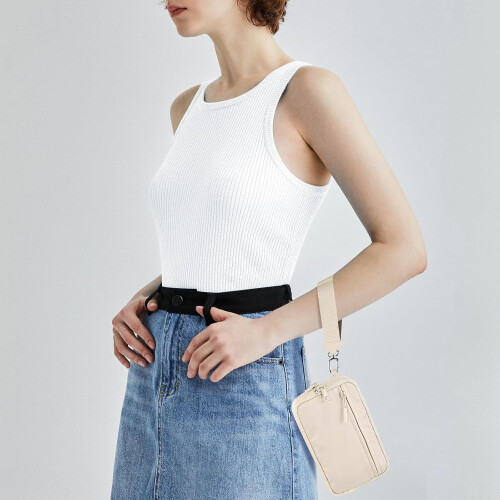 Καρό πορτοφόλια για γυναίκες, πορτοφόλι RFID crossbody με 4 φερμουάρ, θήκη πιστωτικής 2