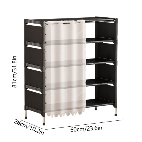 Ελεύθερη θήκη παπουτσιών Plastic4Tier Organizer, φορητή, εξοικονομεί χώρο και 2