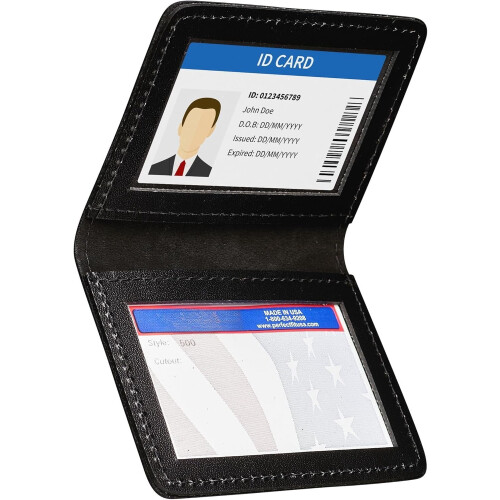 Θήκη Πιστοποίησης Duty Leather2ID από Δερμάτινο Διπλό Πορτοφόλι με Λεπτή Πόρτα (Μαύρο) 1