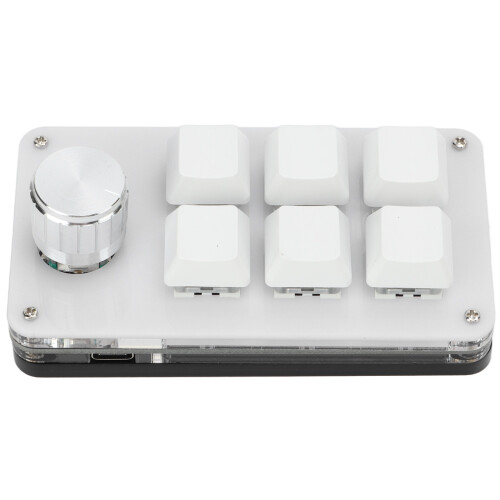 Customizable Shortcut Keys Macro Keyboard, One Handed Mechanical Keyboard With Adjustable Knob Programmable Keypad Plug And Play Usb Interface 1