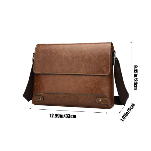 Leren schoudertas voor heren, waterdichte laptoptas 2
