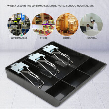 Cash Drawer Tray Replacement in Black 3 Box Metal Clip for Secure Fit
