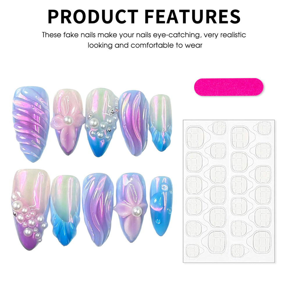 Zhouq-Outdoors (Xs) Aurora Press-On Nails - Durable & Colorful For Women