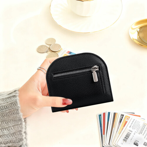 Men's Slim Black Leather RFID Wallet Under 5 2