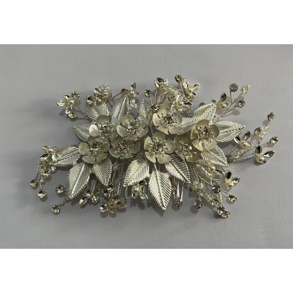 Reach-Tools (Silver) Rhinestone Leaf Hair Comb - Luxurious Women\'S Hairpin