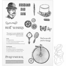 Easy To Use Transparent Stamp for DIY Crafting, Silicone Clear Stamps with Vintage Steampunk Style Mechanical Gears Pattern, Clear Rubber Stamp