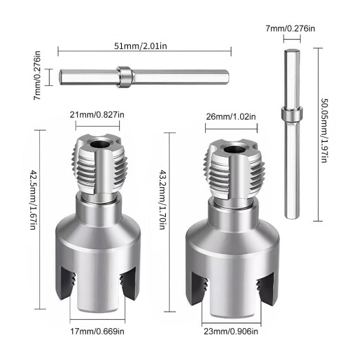 1/2inch 3/4inch Electric Drill PVC Pipe Threader PVC Thread Maker Tool Plastic Pipe Tap Die Pipe Threader Accessories 1