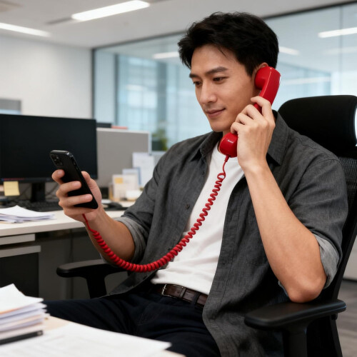 Retro Phone Handset for iPhone with Type-C Cable 1