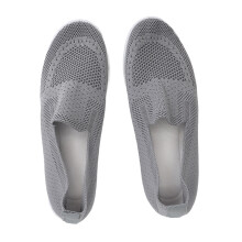 Sapatos femininos casuais sem cadarço, com sola antiderrapante, palmilha confortável com memória, sapatilhas de tricô modernas, super leves e
