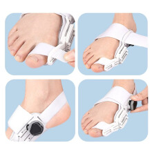 Justerbar Knopp för Hallux Valgus-Lindring, Bekväm Tårätare med Silikondyna, Vit