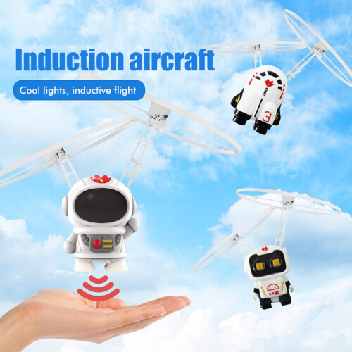 Drone com proteção automática de voo e sensor de gestos, mini drone LED para crianças, robô voador com controle remoto e design de hélice 2