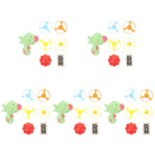 5Sets Cartoon Groene Vliegende Schijf Launcher Speelgoed Voor Kids