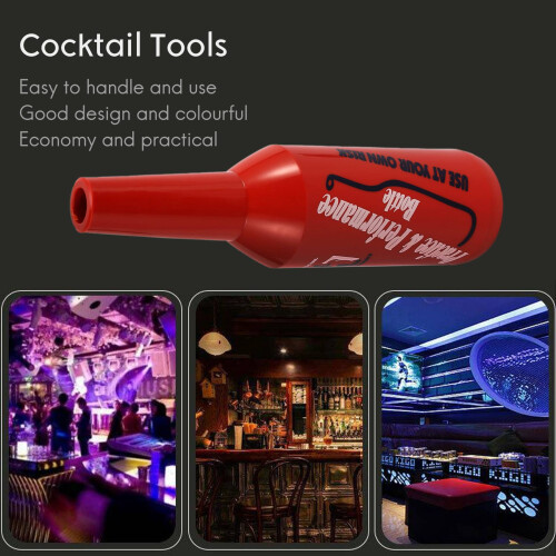 Flair Bartender Bartending Practice Bar Pub Bottle Wine Cocktail Shaker - Red 2