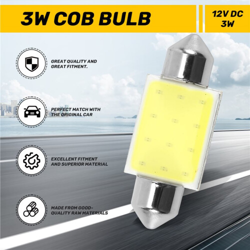 3W COB LED Auto-Interieur Plafondlamp Lamp 36 mm Wit DC12V 1