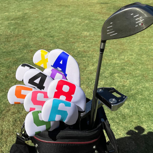 Iron Covers, Iron  Covers met Nummer Neopreen  Iron Covers Set, Club  Covers,Wit 1