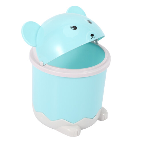 Cute Desktop Trash Desktop With Lid Small Paper Basket  Flip Plastic Trash Can