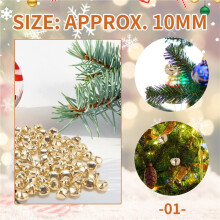 Metalen Jingle Bells voor Kerstversiering, Sieraden Maken, Ambachtelijk, 10 Mm, Verpakking van Ongeveer. 100 Stuks Goud