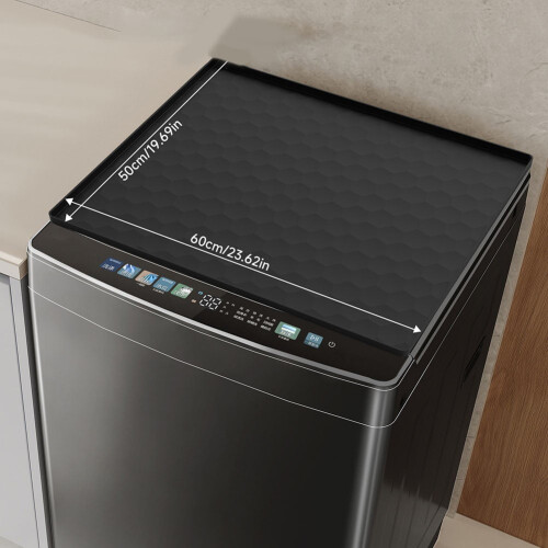 Fridge Silicone Mat with Raised Edge,Under Refrigerator Mat,Protect Carpet 60*50cm Black 1