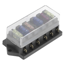 Blade Fuse Holder Box 12-36V 6 In-6 Out with 6 Fuse Slots for Cars & Trucks