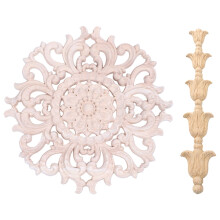 Wood Carved Corner Onlay Applique Unpainted Frame Decal for Home Furniture Decor Style:1 & 15cm Type A
