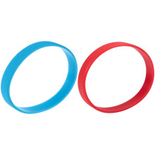 2Pcs Fashion Silicone Elasticity Wristband Wrist Band Cuff Bracelet Bangle - Sky & Red