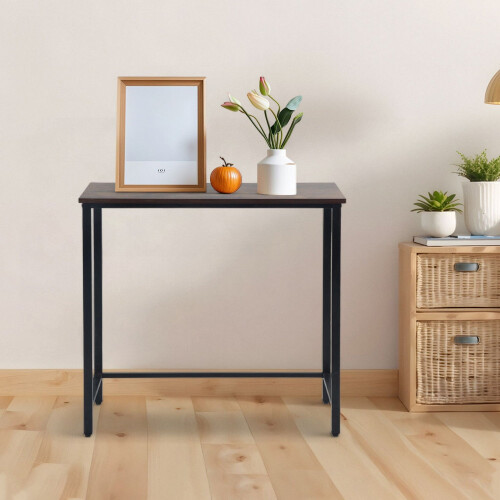 Industrial Console Table - Narrow, Metal Frame, Wood Top 1