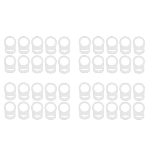 40 Pcs Button Silicone Ring Mam Pacifier Holder Mannequin Clip Adapter Transparent