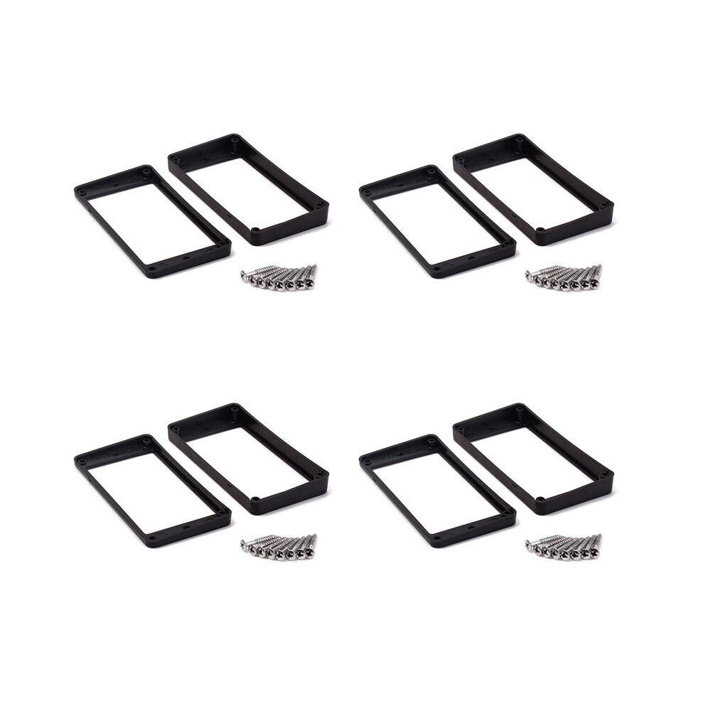 8Pcs Black Curved Humbucker Pickups Frame Mounting Rings For Electric Guitar 6034197921361