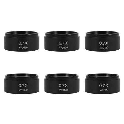 6pcs WD120 0.7X Trinocular Stereo Microscope Auxiliary Objective Lens Barlow Lens 48mm Thread