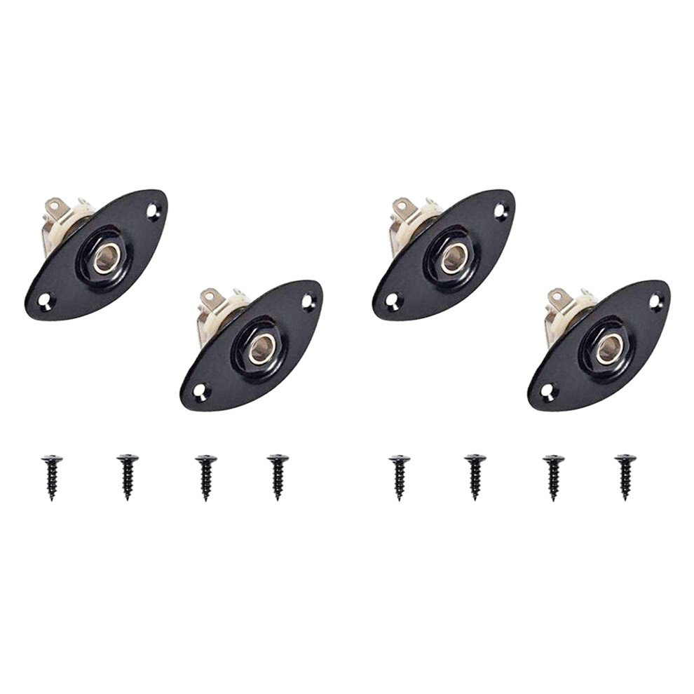 1/4Inch Oval Dented Electric Guitar Jack Output Plate Socket Jackplate,4Pack 6032151730967