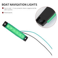 4Pcs Red Green Boat Navigation LED Lights Stern Lights Boats Starboard Light 12V