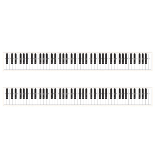 2X 88 Key Practice Keyboard Piano & Note Chart for Behind the Piano Keys,Guide Teaching Aid Note Chart