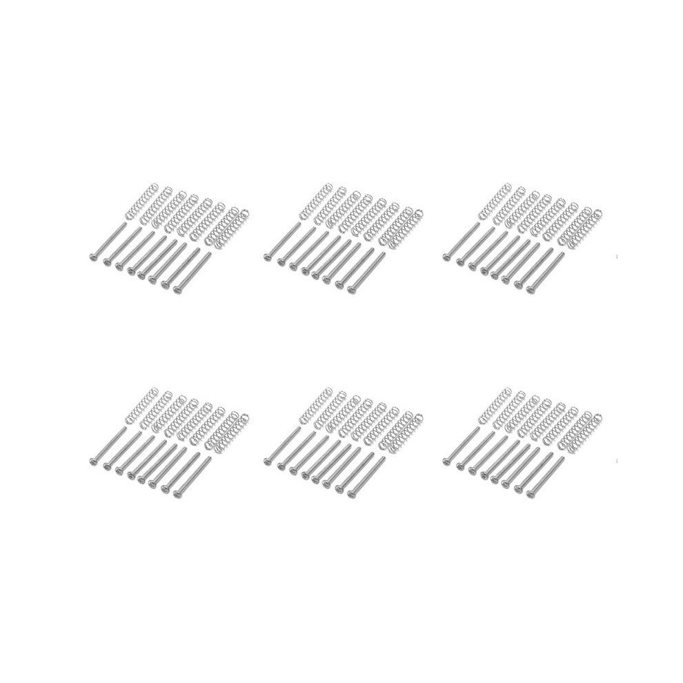 48 Pcs M2.5x32mm Electric Guitar Humbucker Pickups Adjust Height Screw And Spring - Pitch 0.4Mm - Silver 4713874450159
