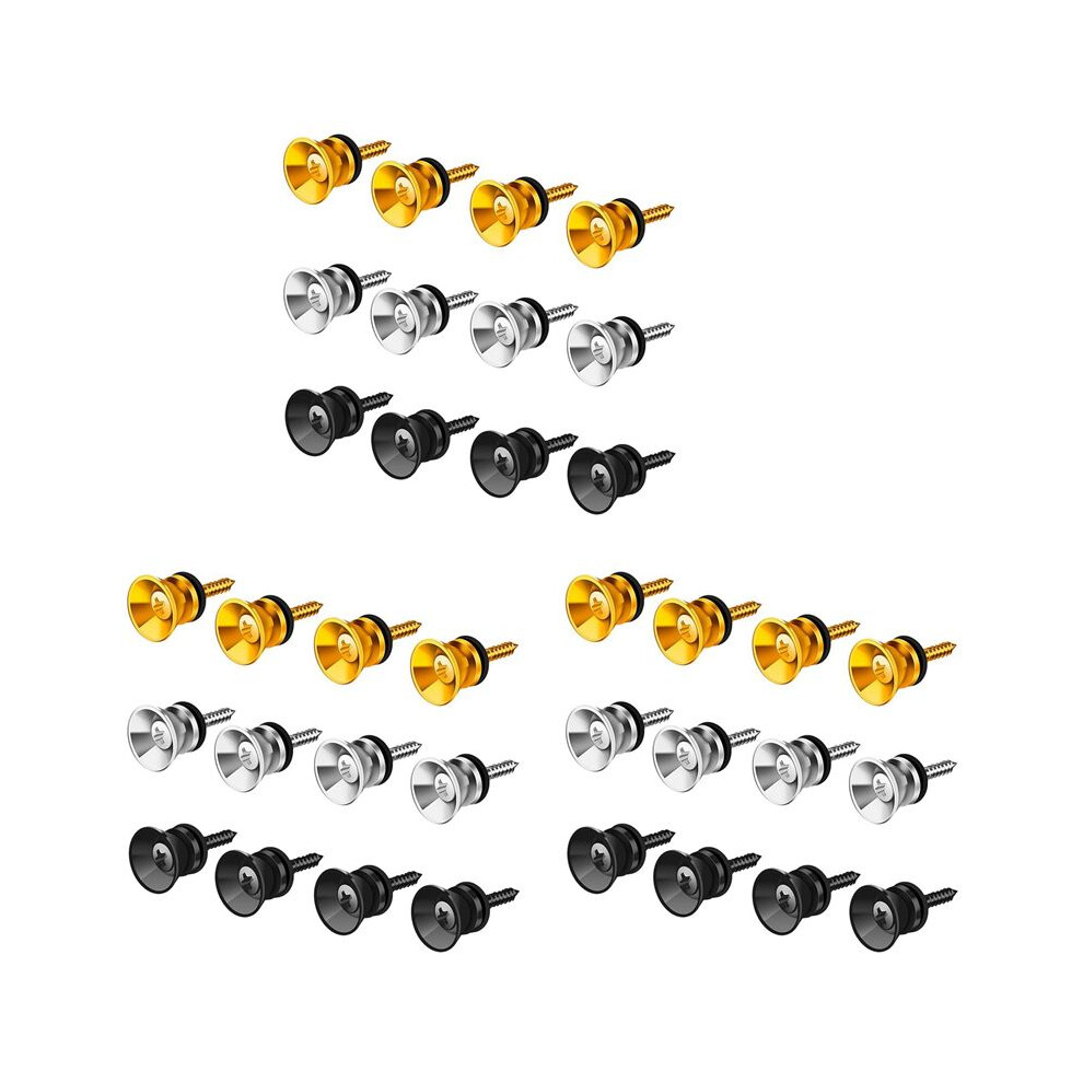 36Pcs Guitar Strap Buttons Lock Pins Guitar Metal Strap Buttons For Acoustic Guitar, Electric Guitar, Bass, Ukulele 4711494748250