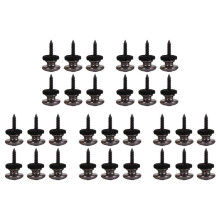 30 Pieces Mushrooms  Guitar Strap Buttons Strap Locks Chrome (Black)