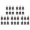30 Pieces Mushrooms  Guitar Strap Buttons Strap Locks Chrome (Black) 2