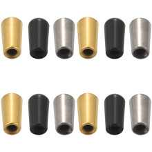 12Pcs Guitar  Tip, 3 Way Toggle  Knob Tip Cap Copper for Lp Epi Electric Guitar,Silver + Gun-Black + Gold