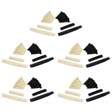 5 Sets Black and White ABS Bridge Pins & Saddle & Nut Replacement Parts for Acoustic Guitar
