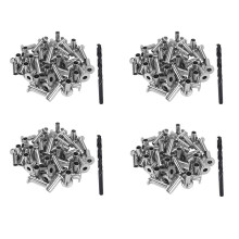 160 Pack T316 Stainless Steel Protector Sleeves for 1/8 Inch Wire Rope Cable Railing DIY Balustrade with 1Pc Drill Bit