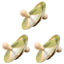 3 Par de Platillos de Latón con Perillas Platillos de Dedo con Perillas de Madera para Instrumento de Percusión de Fiesta de Bailarina