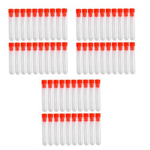 60 Pcs Non-Completed Plastic Test Tubes Lab Test Tool with Screw Cap Transparent, 12 X 60mm