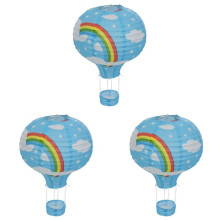 3pcs 12inch Hot Air Balloon Paper Lantern Lampshade Ceiling Light Wedding Party Decor, Rainbow