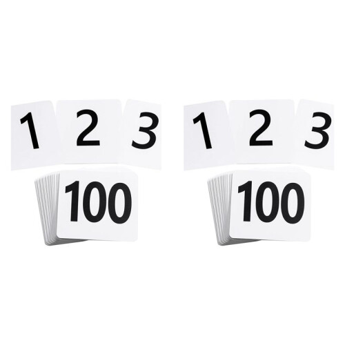 200Pcs Table Numbers 1-100,Plastic Table Numbers, Double Sided Table Number Cards for Wedding Reception Restaurant Table