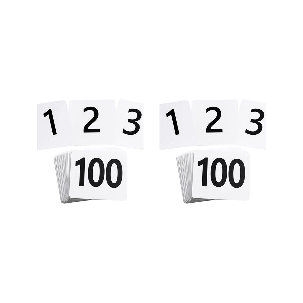 200Pcs Table Numbers 1-100,Plastic Table Numbers, Double Sided Table Number Cards For Wedding Reception Restaurant Table 4713387863040