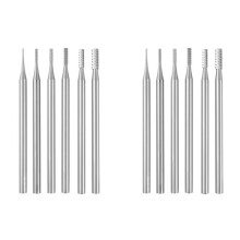 12 Pièces Fraises à Bijoux en Forme de Cylindre - Fraises Cylindriques à Coupe Croisée à Tige de 3/32 Pouces Outils de Réglage Lapidaire