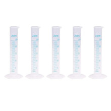 5X Maatcilinder Kunststof Meetbuisgereedschap voor Laboratorium (25 Ml)
